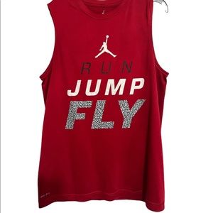Air Jordan Boys red sleeveless shirt dry fit extra large 18/20.
